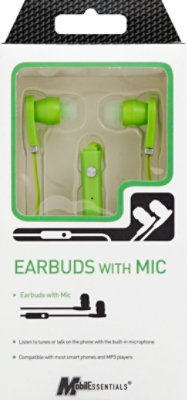 Earbud With Mic - Lime Green - EA - Image 2