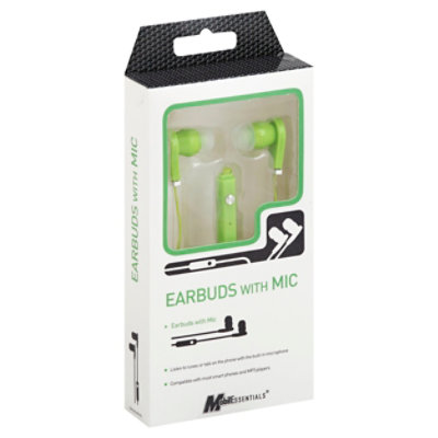 Earbud With Mic - Lime Green - EA - Image 1