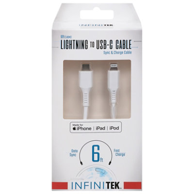 10ft Mfi Lightning To Usb-c Sync & Charge Cable - White - EA - Image 3