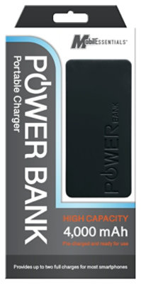 Power Bank Capacity 4000mah Output Dc5v/1a Black - EA - Image 1