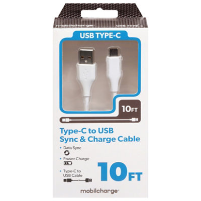 Usb C To Usb A Cable White 10ft - EA - Image 2