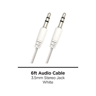 Audio Cable 6 Ft - White - EA - Image 1