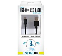 Usb-c To Usb Sync & Charge Cable Black Reversible Type-c Cable - EA