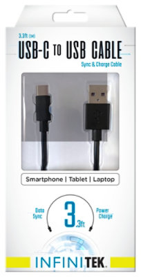 Usb-c To Usb Sync & Charge Cable Black Reversible Type-c Cable - EA - Image 1