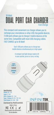 Dual Port Car Charger Fast Charge Usb C & Usb Ports White - EA - Image 4