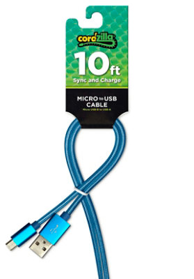 Cordzilla Micro Usb To Usb A Cable - Various Colors 10ft - EA - Image 1