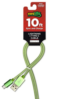 Cordzilla C94 Lightning To Usb Type-c Cable - Various Colors  10ft - EA - Image 1