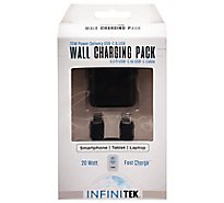 Dual Wall Fast Charging Pack With 3.3 Usb Type C -usb C Cable Black 18w - EA