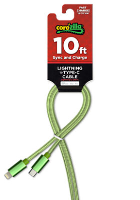 Cordzilla C94 Lightning To Usb Type C Cable Various Colors - EA - Image 1