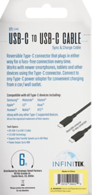 3.3ft Type C To Type C Sync & Charge Cable Black Reversible Connector - EA - Image 4