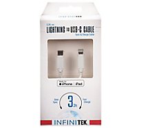 3.3ft Mfi Lightning To Usb-c Sync & Charge Cable - White - EA