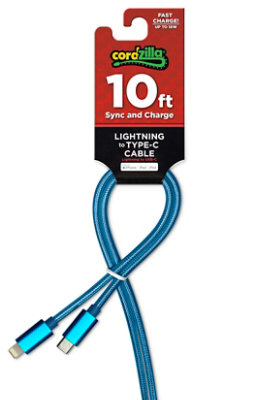 Cordzilla C94 Lightning To Usb Type-c Cable - Purple 10ft - EA - Image 1