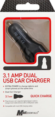 2-port 3.1 Usb Car Charger Black - EA - Image 2