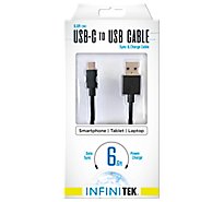 Usb-c To Usb Sync & Charge Cable Black Reversible Type-c Cable 6.6ft - EA