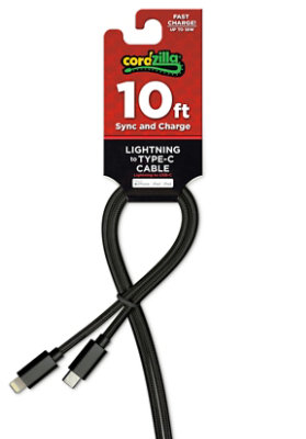 Cordzilla C94 Lightning To Usb Type C Cable Black - EA - Image 1