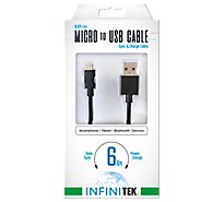 6.6ft Micro Usb To Usb A Sync & Charge Cable - Black - EA