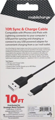 10 Mfi Lightning Cable Black - EA - Image 3