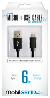 Micro To Usb A Braided - Black - EA - Image 1