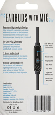 Earbuds With Mic Black Premium Sound High Performance Speakers - EA - Image 4