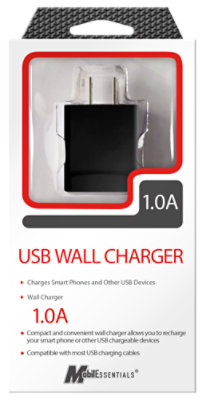 Ul 1 Usb Wall Charger Black Pantone Black - EA - Image 1