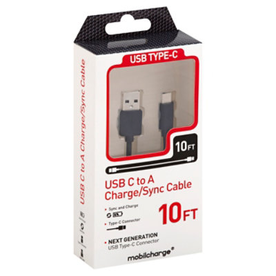 10 Usb Type-c To Usb A Cable Black - EA