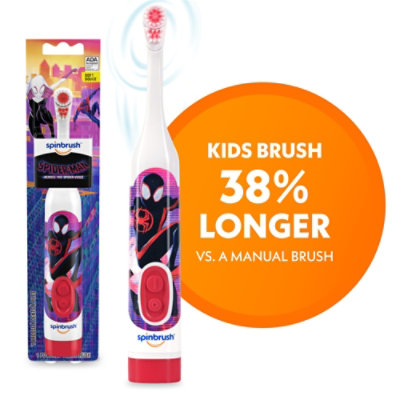 Spinbrush Kids Spider Man Battery Powered Soft Bristles Electric Toothbrush - Each - Image 1