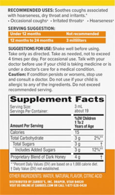 Zarbee's Baby Soothing Cough Syrup With Dark Honey Natural Peach And Honey Flavor - 2 Fl. Oz. - Image 4