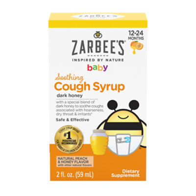 Zarbee's Baby Soothing Cough Syrup With Dark Honey Natural Peach And Honey Flavor - 2 Fl. Oz. - Image 1