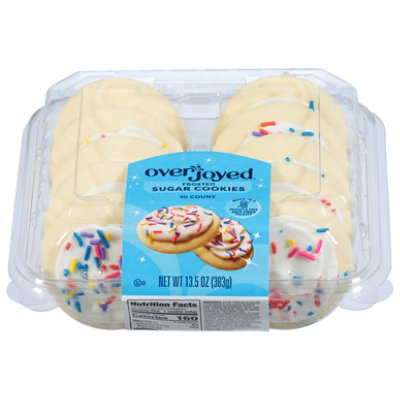 Overjoyed White Frosted Sugar Cookies - 10 Count