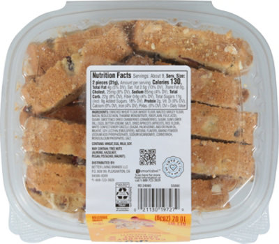 Overjoyed Cranberry Apricot Biscotti with White Chocolaty Drizzle Mini - 10 Oz - Image 5