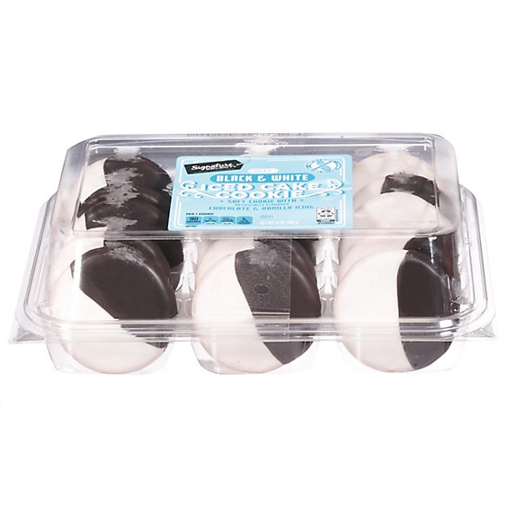Signature Select Black & White Iced Cake Cookies - 12 OZ