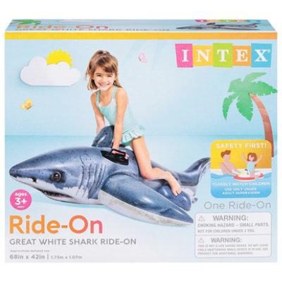 Intex Great White Shark Ride On Pool Float - Each - Image 1