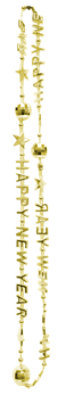 New Years Eve Bead Necklace Gold 1 Count - Each - Image 1