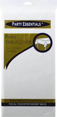 White Table Cover 54 Inch X 108 Inch - EA - Image 2