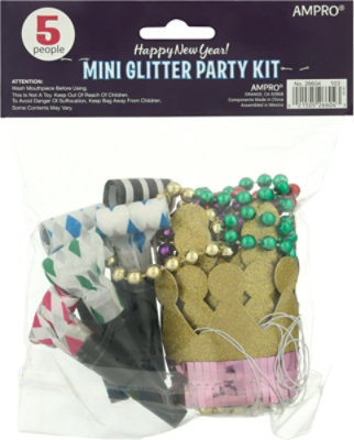 Ampro Happy New Year Mini Glitter Party Kit for 5 - Each - Image 4