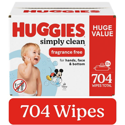 Huggies Simply Clean Unscented Baby Wipes Flip-Top Packs 704 Wipes Total - 11 Count - Image 1