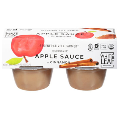 White Leaf Provisions Organic innamon Apple Sauce Cups - 4-4 Oz - Image 1