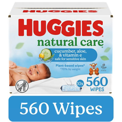 Huggies Natural Care Scented Cucumber Baby Wipes Flip-Top Packs 560 Wipes Total - 10 Count - Image 1