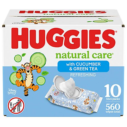 Huggies Nat Cr Refrsh Babywipe Flptp - 560 CT - Image 1