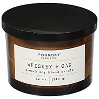 Foundry Jar Candle Whiskey Oak 12 Oz - 12 OZ - Image 1