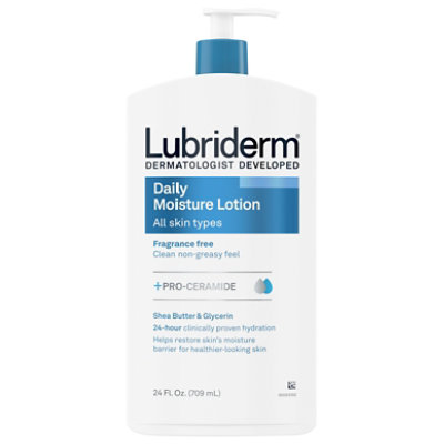 Lubriderm Daily Moisture Body Lotion Fragrance-free - 24 FZ - Image 3