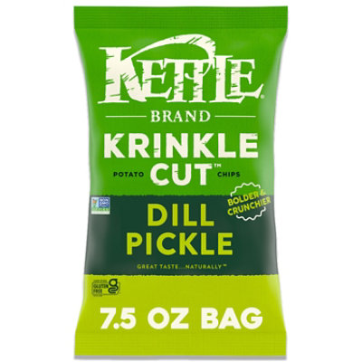 Kettle Brand Krinkle Cut Dill Pickle Kettle Potato Chips - 7.5 Oz - Image 1