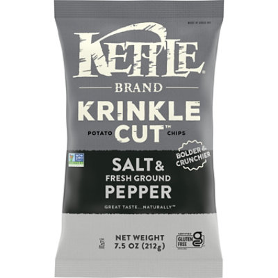 Kettle Brand Krinkle Cut Salt & Fresh Ground Pepper Kettle Potato Chips - 7.5 Oz - Image 1