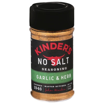 Kinder's No Salt Garlic & Herb Premium Quality Seasoning, 2.4oz