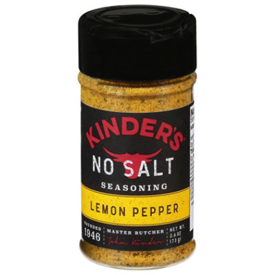 Kinder's No Salt Lemon Pepper Premium Quality Seasoning, 2.6oz