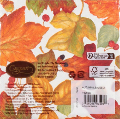 Caspari C'tail Napkin Autumn Leaves - 20 CT - Image 3