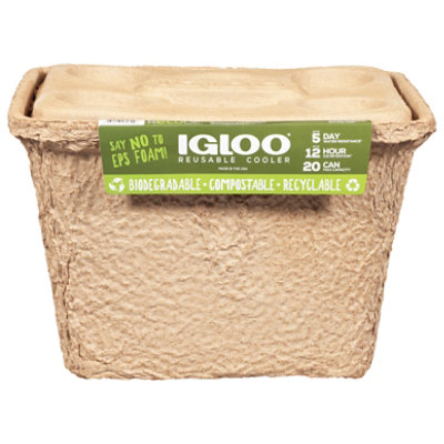 Igloo Recool Biodegradable Cooler, 34 kg, 15-L, Brown