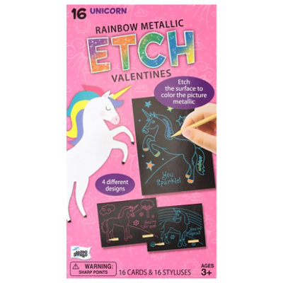 Mello Smello Rainbow Metallic Etch Valentines Card Kit - 16 Count - Image 3