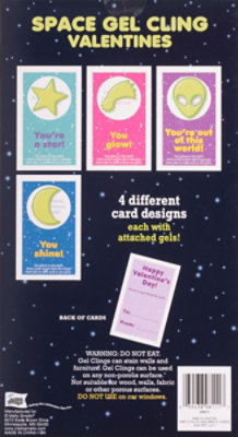 Mello Smello Space Glow Gel Cling Valentines Card Kit - 16 Count - Image 4
