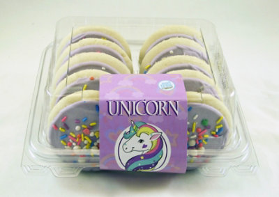 Unicorn Lavendar Frosted Super Star Sprinkle Sugar Cookies 10 Count - 13.5 OZ - Image 1